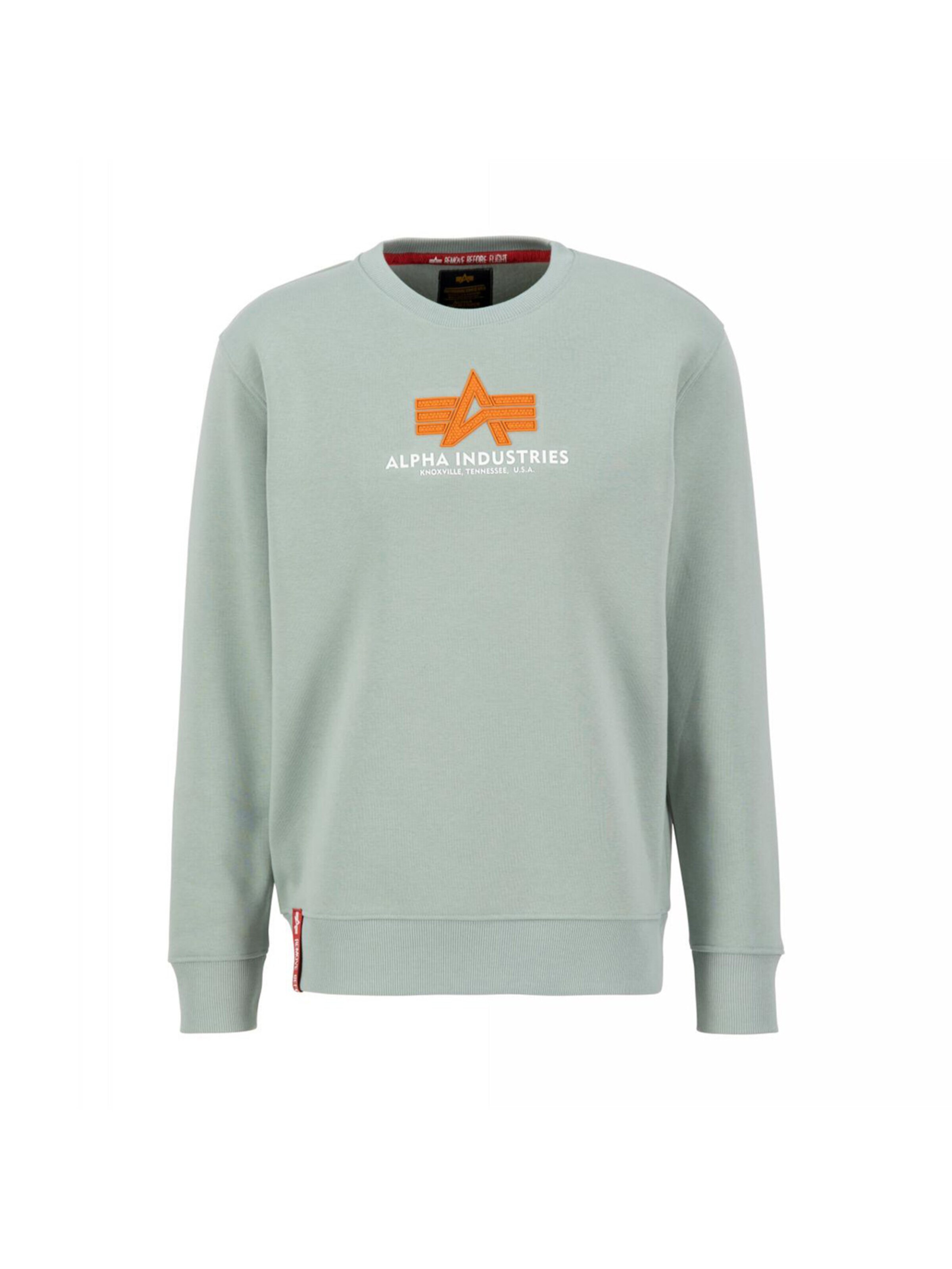 ALPHA INDUSTRIES Sweatshirt 'Basic Rubber'‌‌‌‌ in Grün: Vorderseite