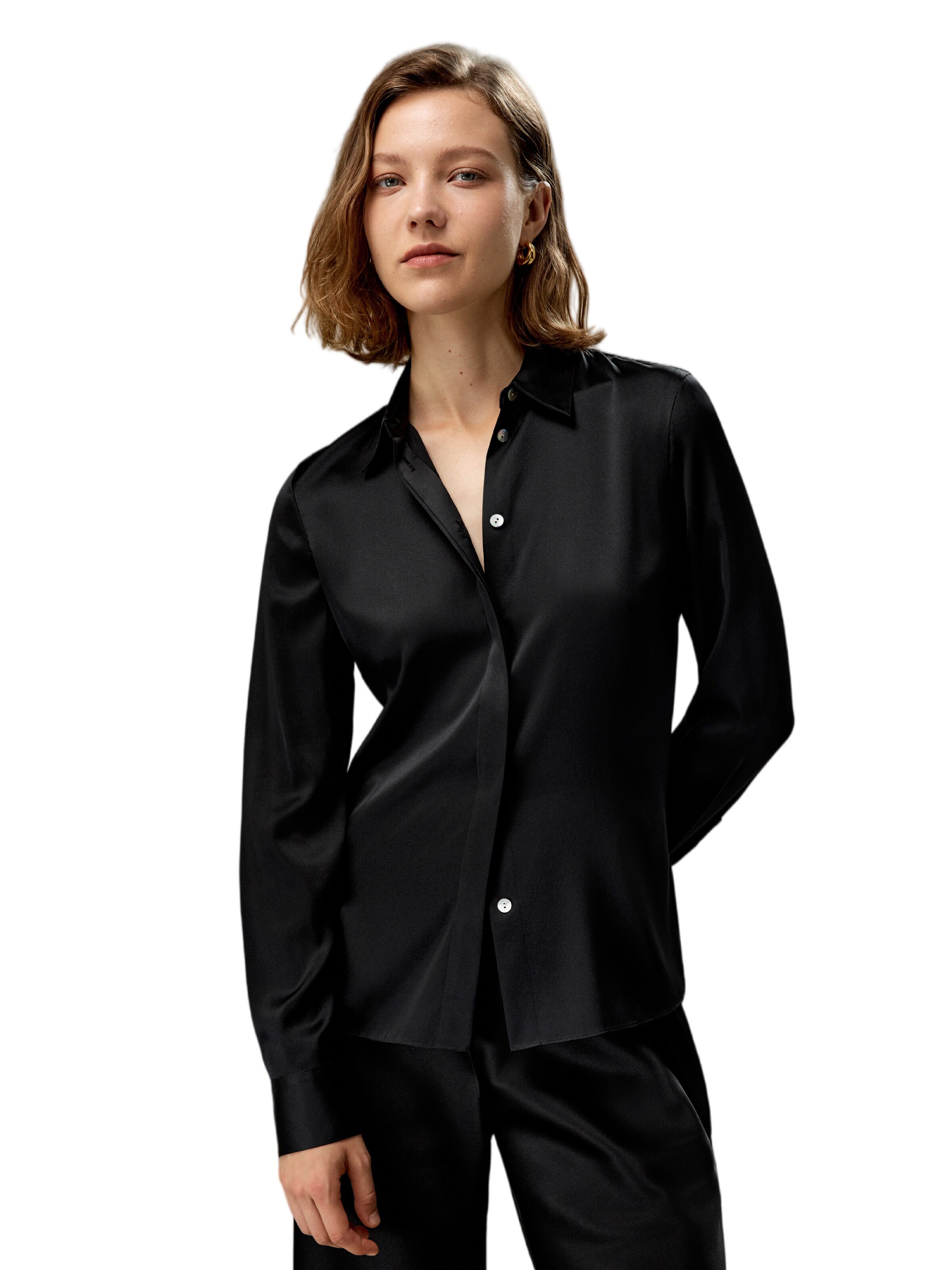 Lilysilk Bluse‌ in Schwarz: Vorderseite