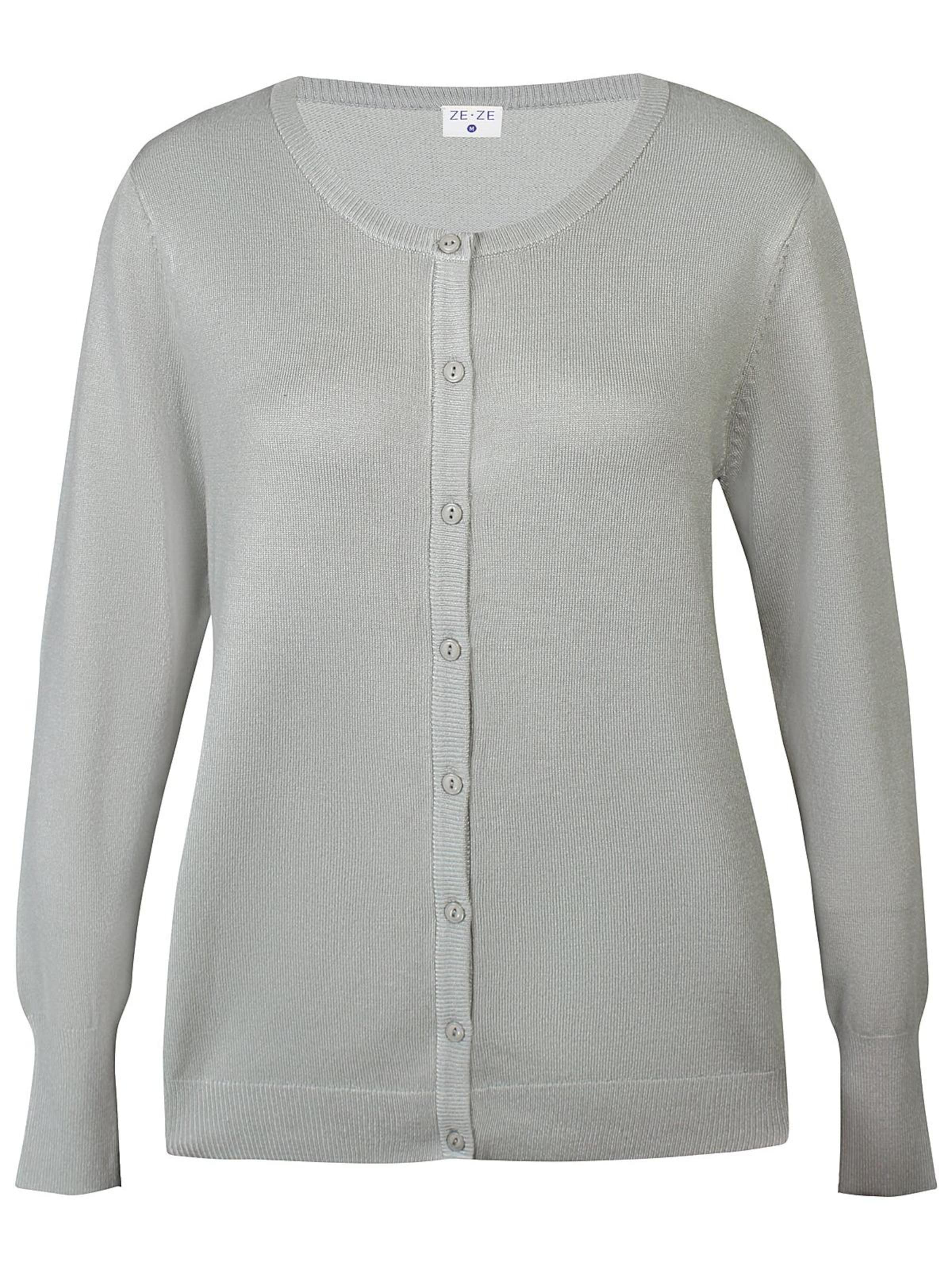 ze-ze Gebreid vest 'Norma 106' in Groen: voorkant