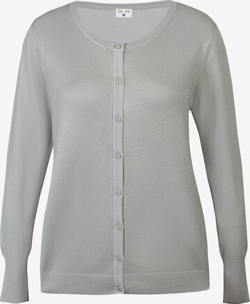 ze-ze Gebreid vest 'Norma 106' in Groen: voorkant