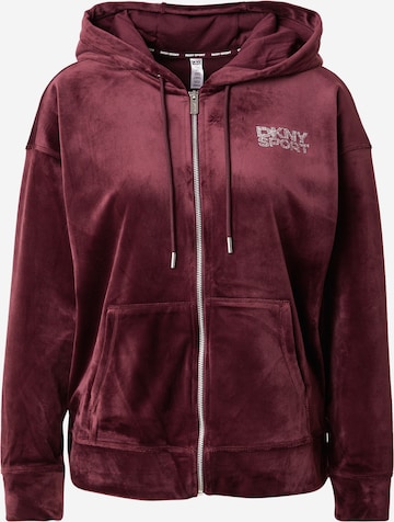 DKNY Performance Športová mikina so zipsom - Červená: predná strana