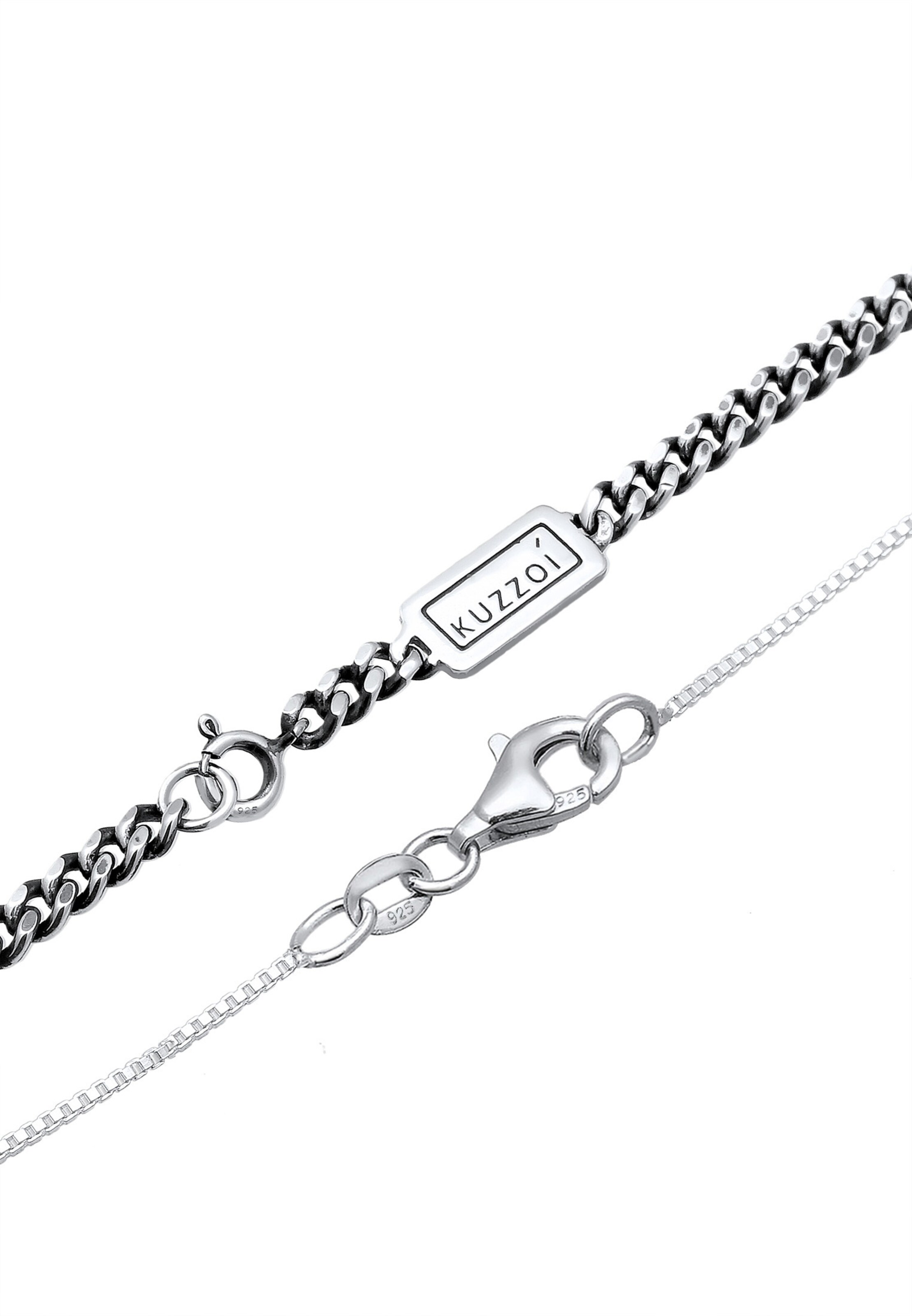 KUZZOI Halskette Geo, Layer in Silber