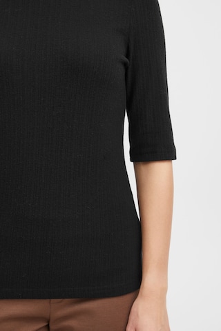 Fransa Sweater 'Henley' in Black