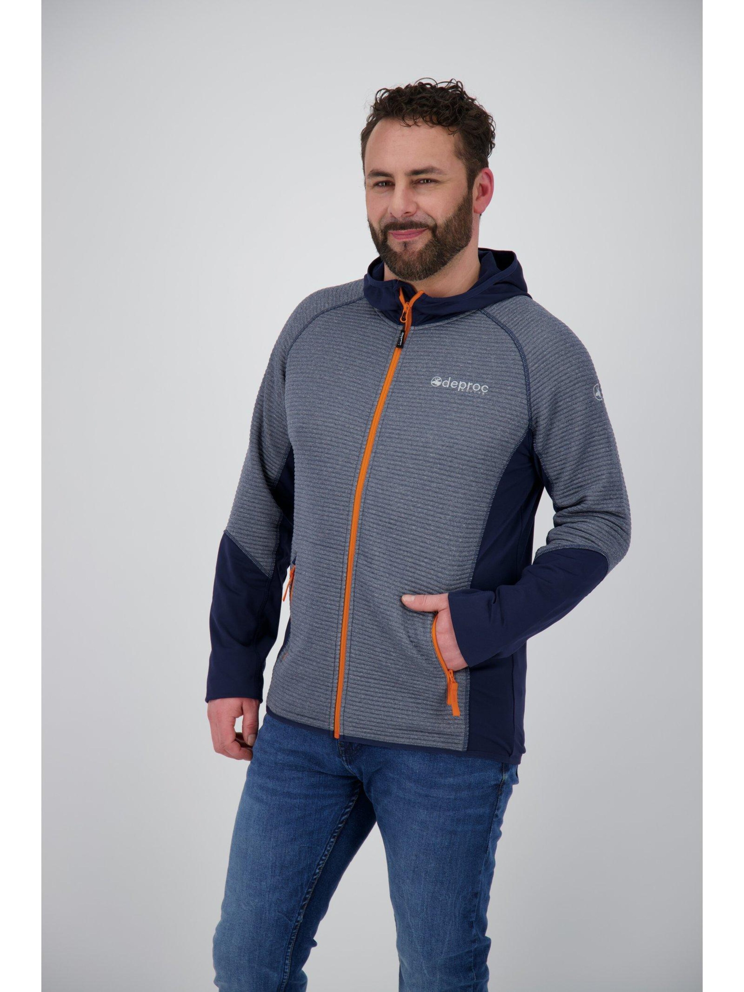 deproc Fleecejacke 'ELM' in Blau: Vorderseite