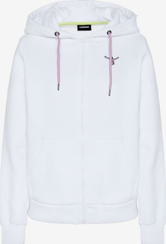 CHIEMSEE Zip-Up Hoodie in White: front