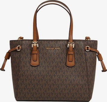 Michael Kors - Bolso de mano 'Voyager Extra-Small Convertible Top-Zip Tote' en marrón: frente