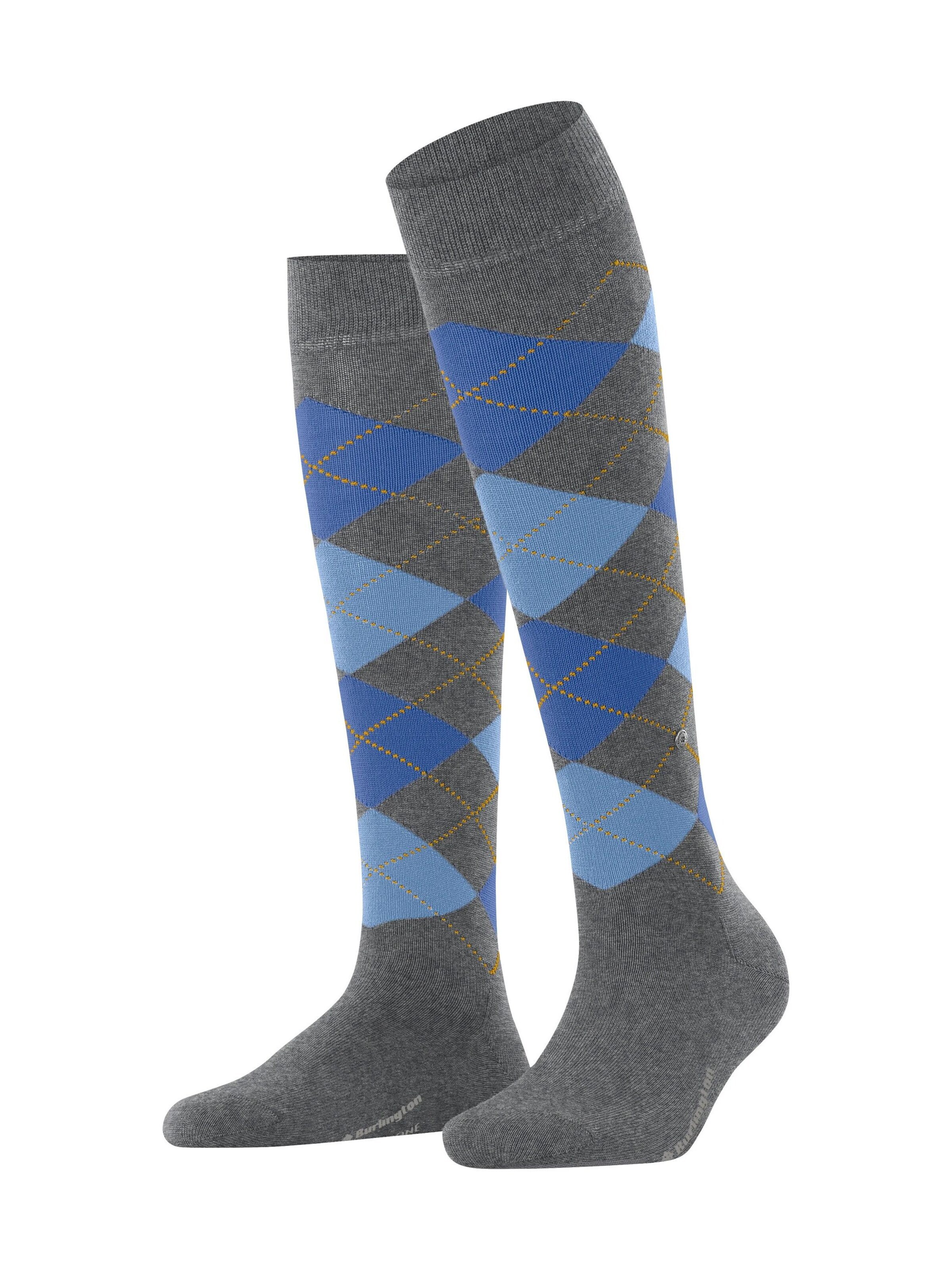 BURLINGTON Over the Knee Socks 'Marylebone' in Grey: front