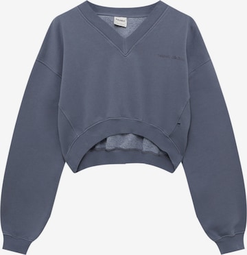 Pull&Bear Sweatshirt in Blauw: voorkant