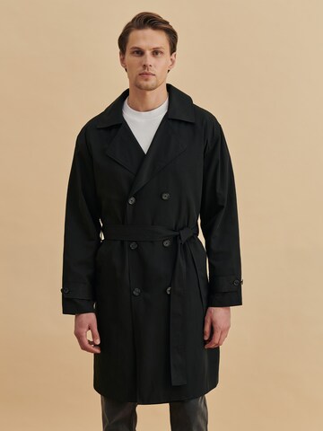 DAN FOX APPAREL Ανοιξιάτικο και φθινοπωρινό παλτό 'Alwin' σε μαύρο: μπροστά