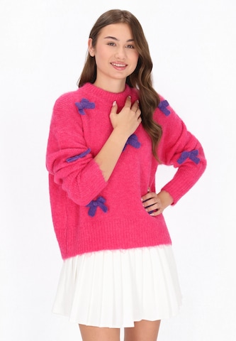 MYMO Oversized trui in Roze: voorkant