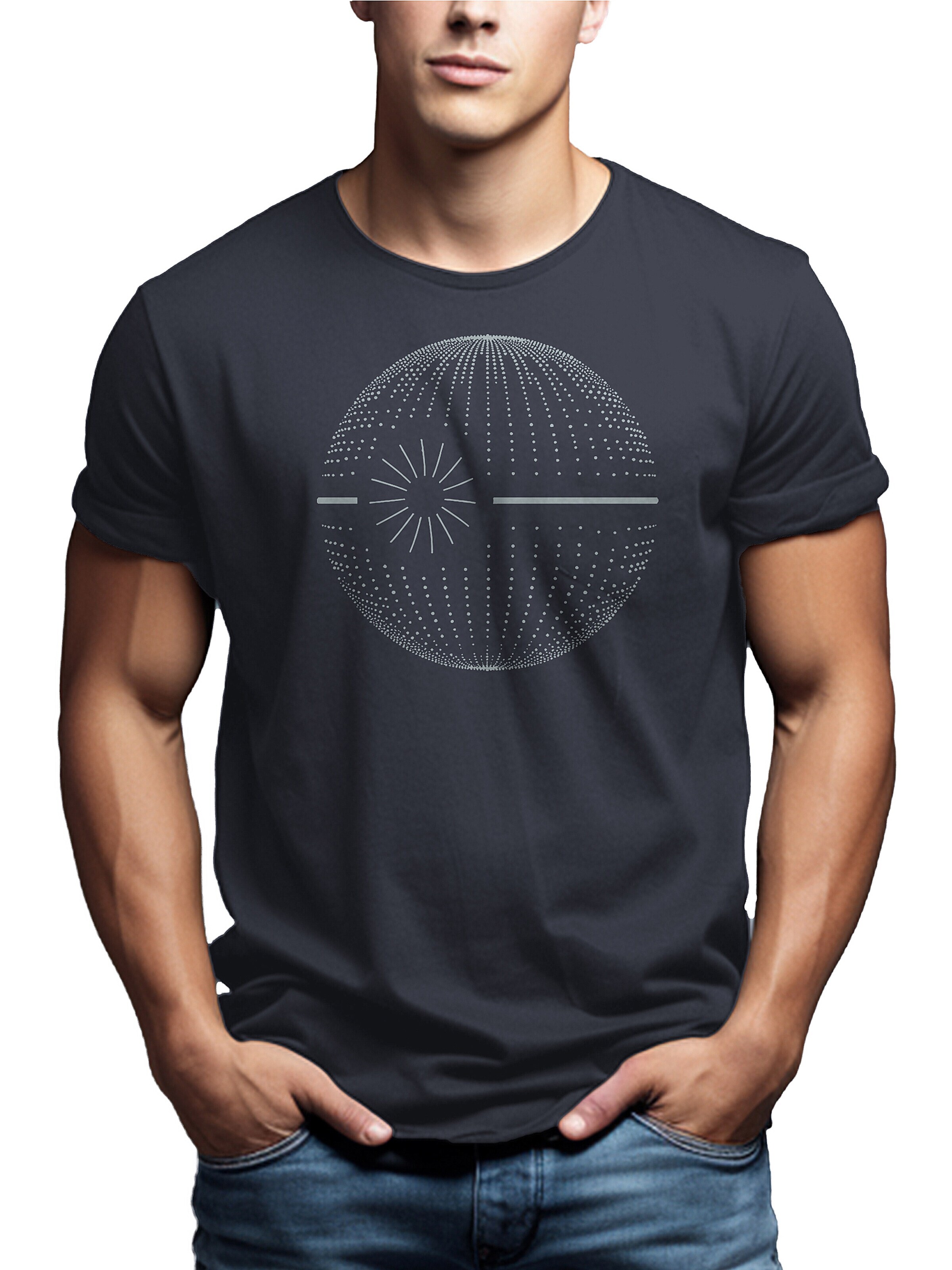 MAKAYA Shirt 'Dot Star' in Grey