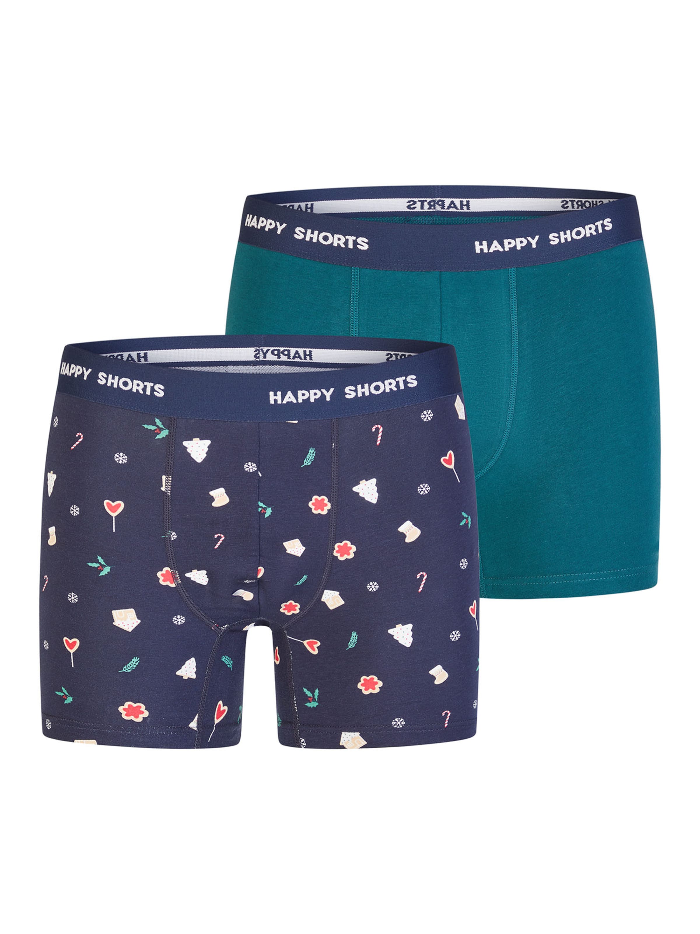 Boxers 'Christmas' Happy Shorts en bleu : devant