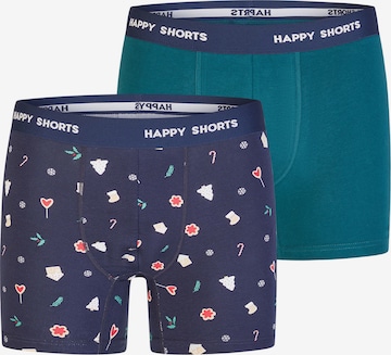 Boxers 'Christmas' Happy Shorts en bleu : devant