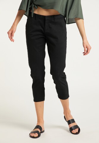 DreiMaster Vintage Slimfit Broek in Zwart: voorkant