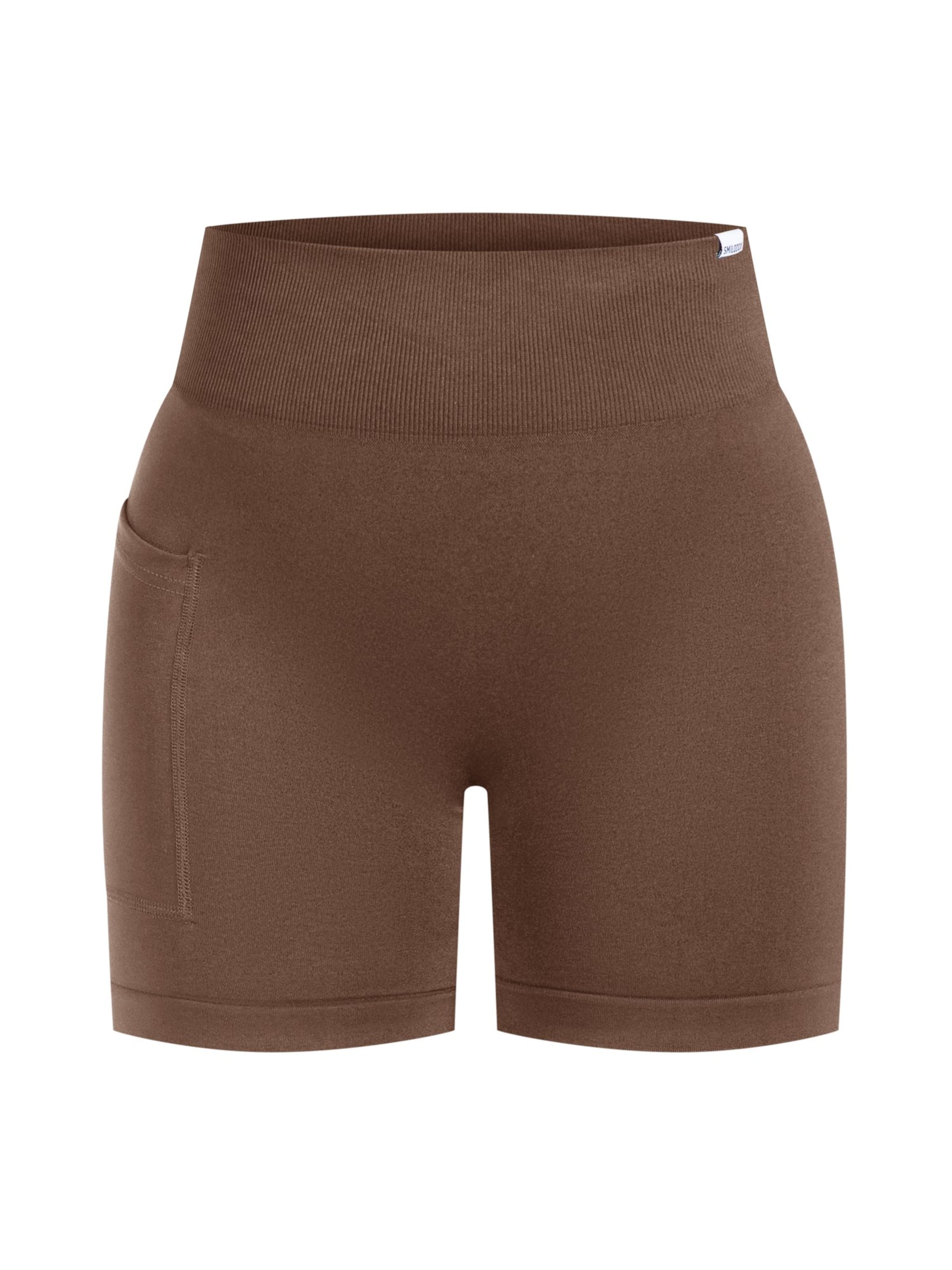 Smilodox Skinny Sporthose 'Temmy' in Braun: Vorderseite