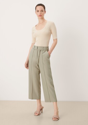 Loosefit Pantalon à plis s.Oliver BLACK LABEL en vert