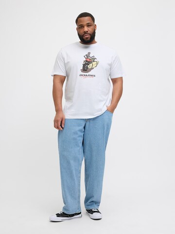 Jack & Jones Plus Shirt 'JORSkull Coast' in Wit