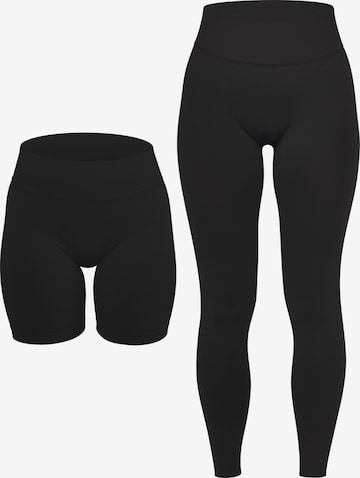 Circle Five Leggings 'Scrunch Set Push-Up Shorts + Push-Up Leggings' in Schwarz: Vorderseite