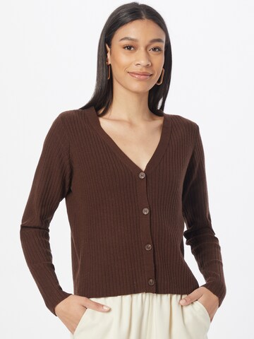 PIECES Knit cardigan 'Crista' in Brown: front