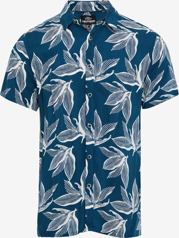 Threadbare - Ajuste regular Camisa 'Foliage' en azul: frente