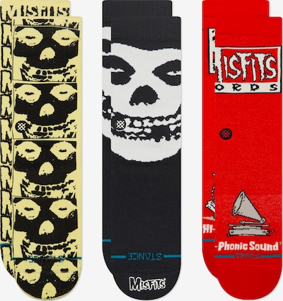 Stance Čarape u pastelno žuta / crvena / crna, Pregled proizvoda