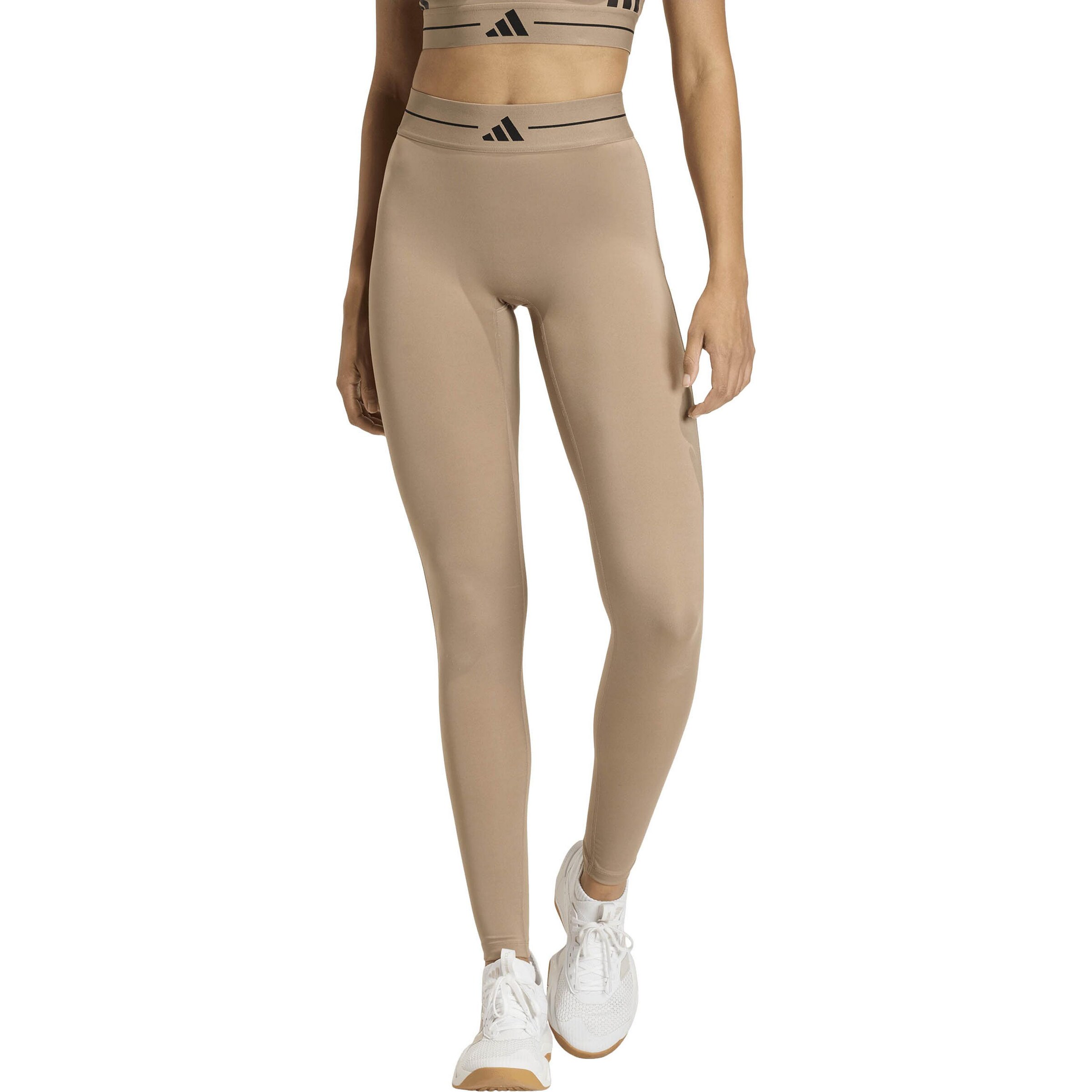 ADIDAS PERFORMANCE Skinny Workout Pants 'Hyg' in Beige: front