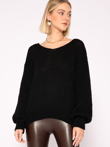 SASSYCLASSY - Pullover oversized em preto: frente
