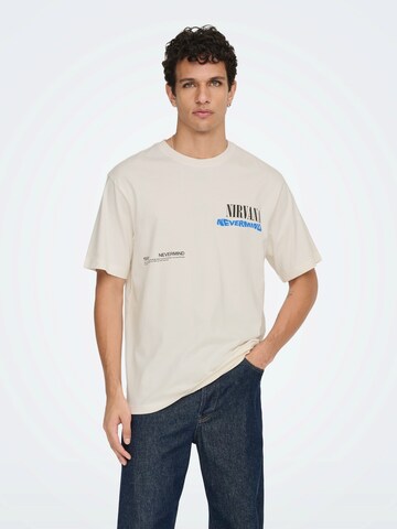 Only & Sons T-Shirt 'ONSNIRVANA' in Weiß: Vorderseite