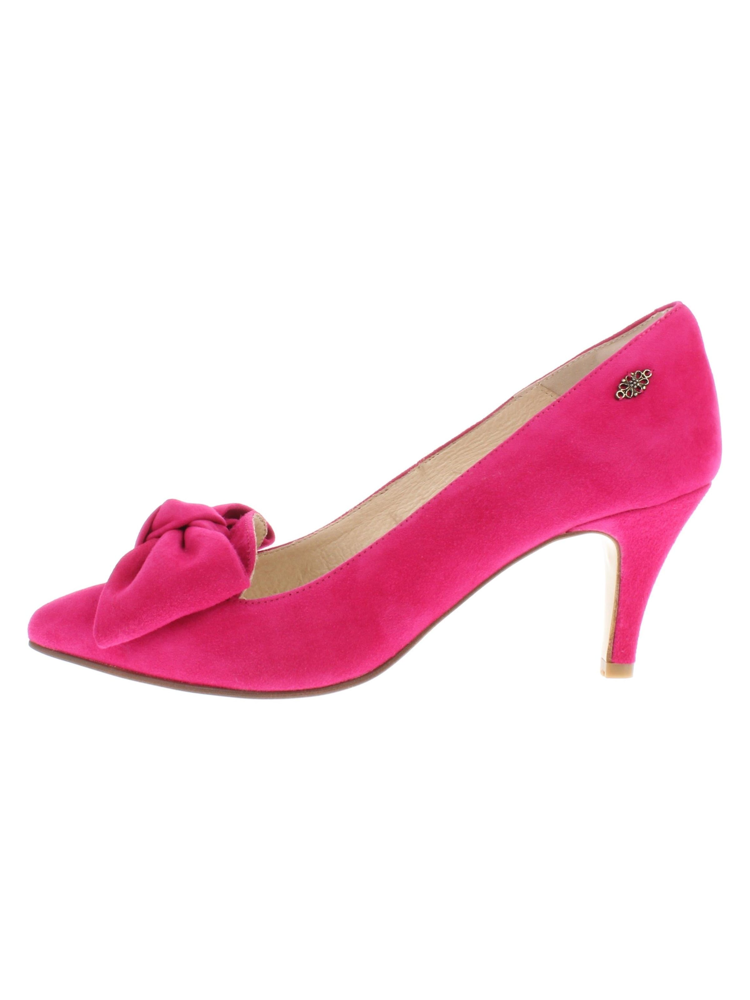 XAVER LUIS Schuhmanufaktur Pumps 'MARA - Spitze Pumps mit großer Schleife' in Pink: front