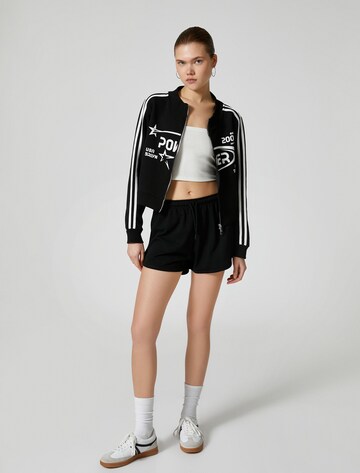 Koton Zip-Up Hoodie in Black