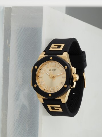 GUESS - Reloj analógico en negro: frente