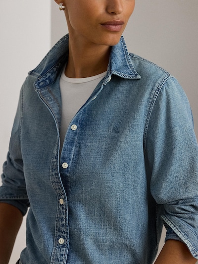 Lauren Ralph Lauren Bluse in blue denim, Produktansicht