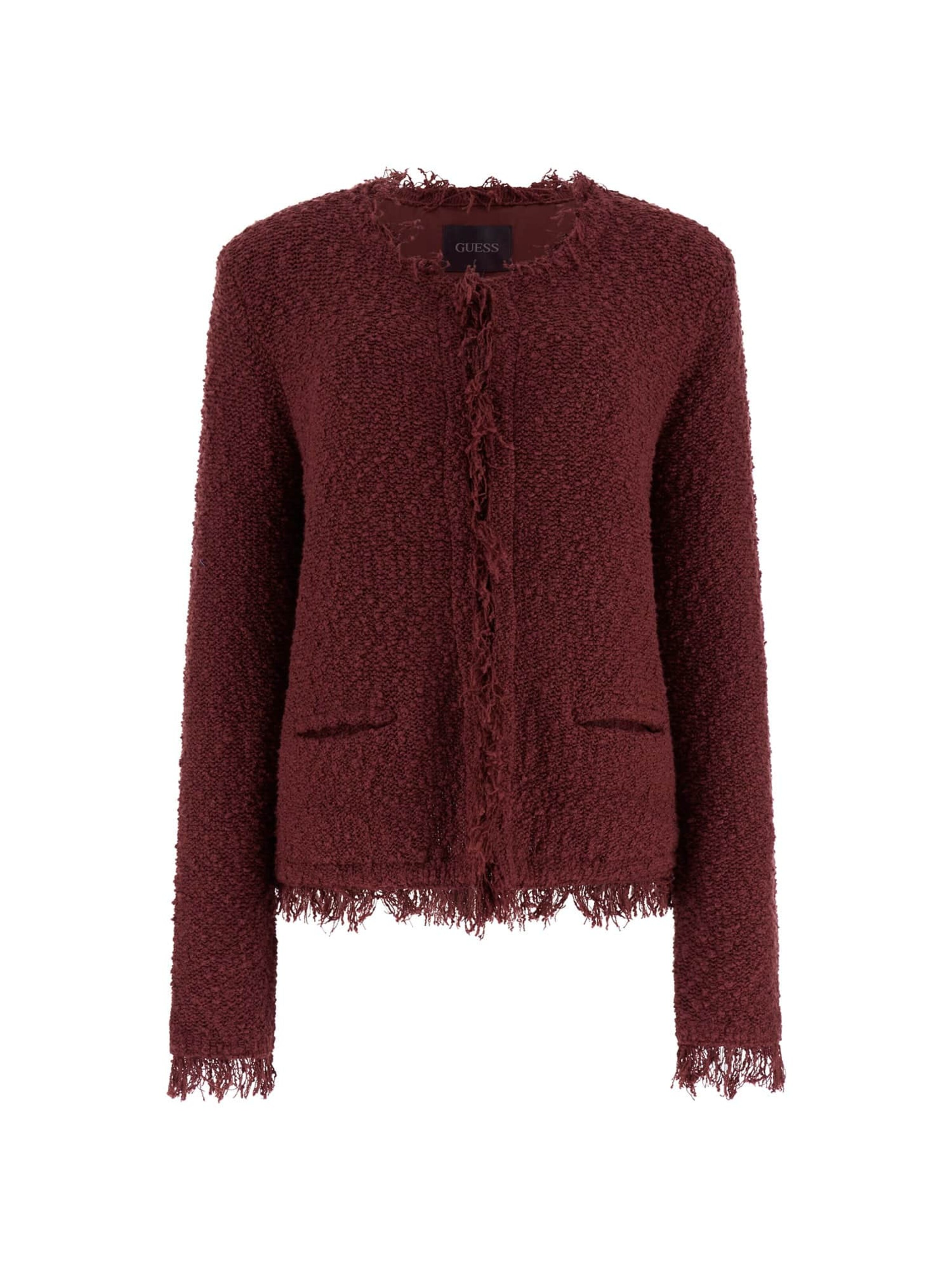 GUESS Knit Cardigan in Red: front