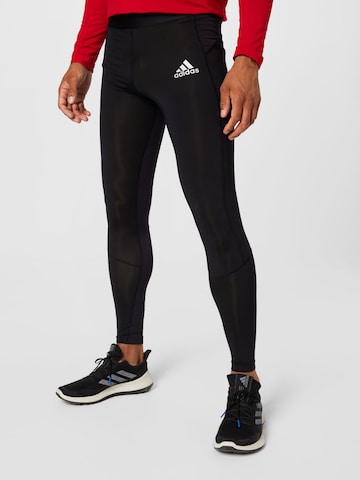 ADIDAS SPORTSWEAR Skinny Sportovní kalhoty 'Techfit Long ' – černá: přední strana