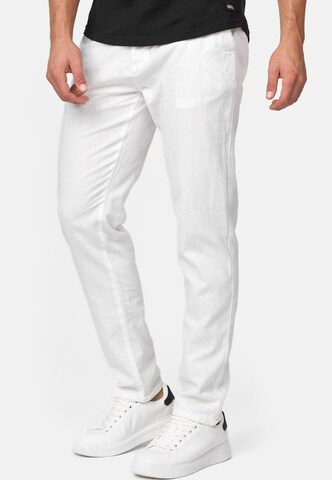 INDICODE JEANS Regular Trousers 'Haverfiel' in White