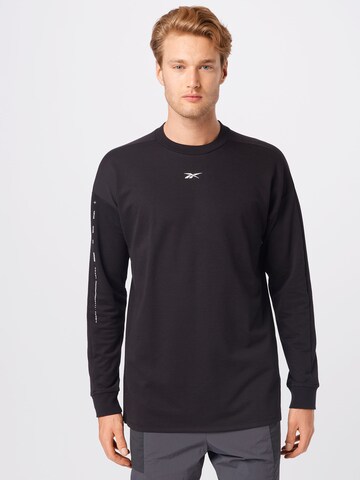 T-Shirt fonctionnel Reebok en noir : devant