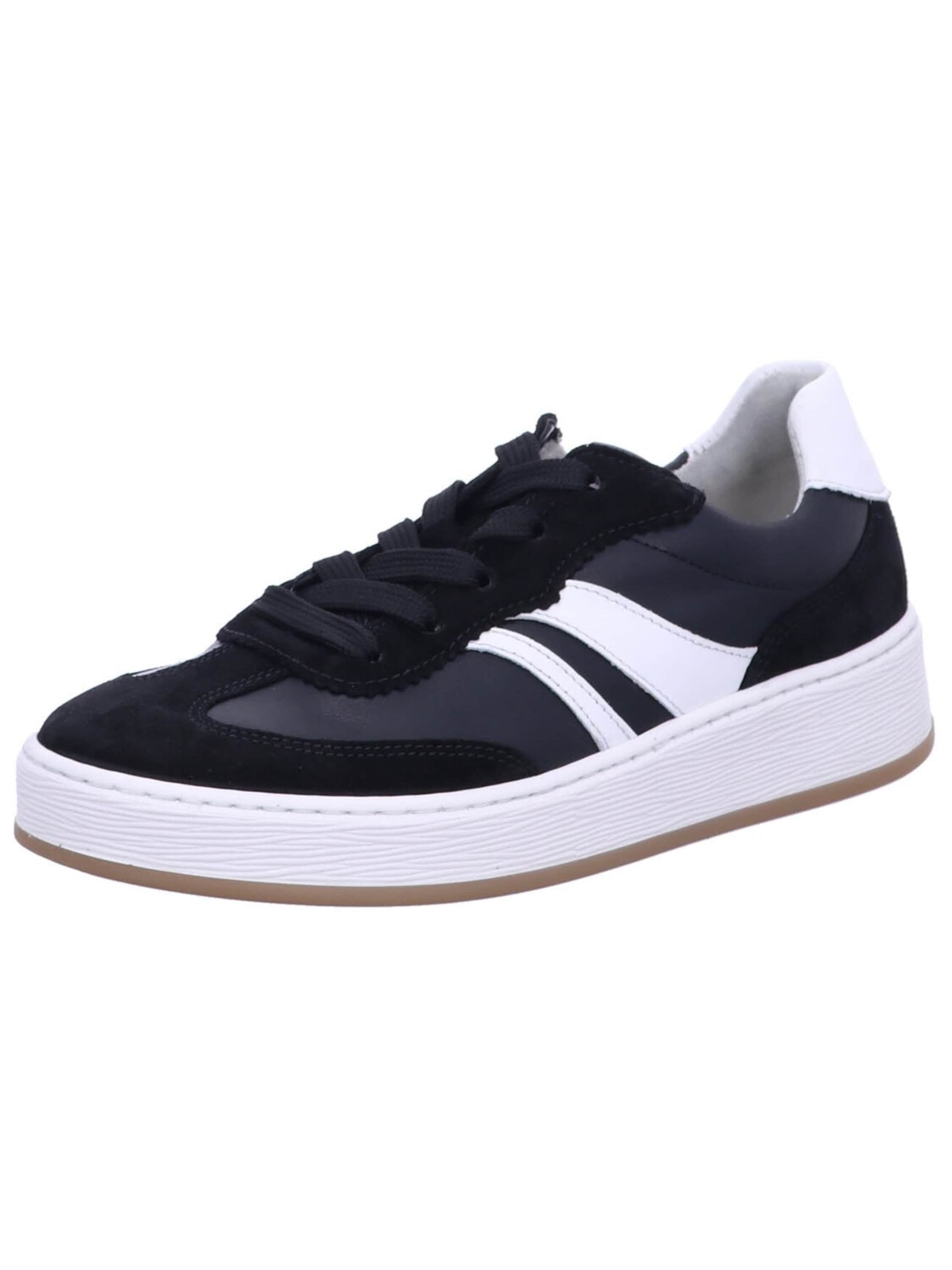 Gabor Comfort Athletic Lace-Up Shoes 'Sneaker Low Damen 66.435 57 Echtleder in schwarz' in Black: front
