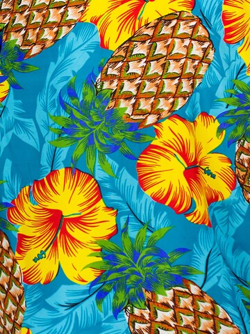 King Kameha Schal 'Pineapple Hibiscus' in Blau