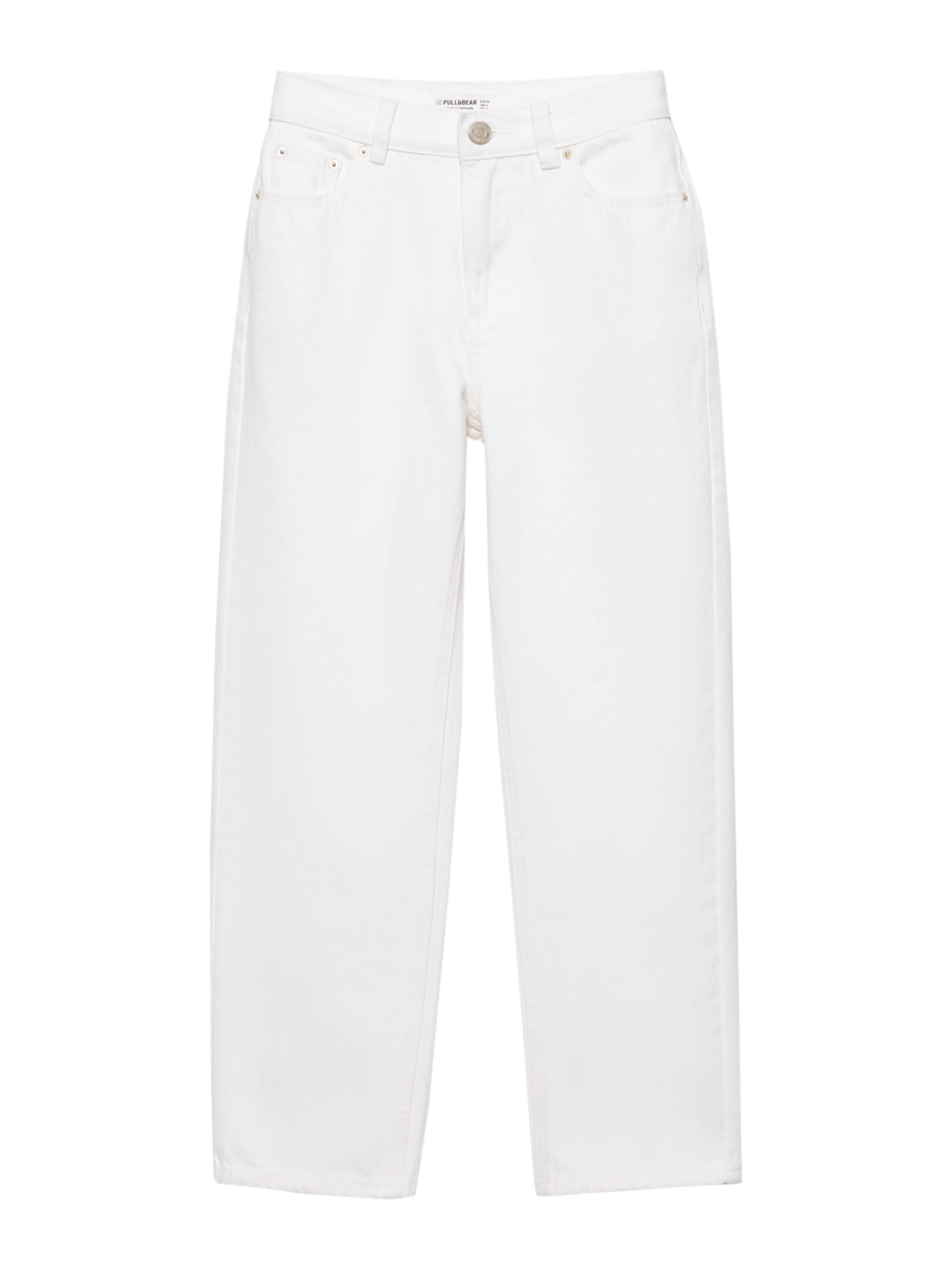 Pull&Bear Regular Дънки в бяло: отпред