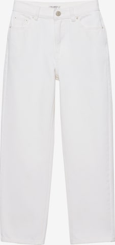 Pull&Bear Regular Дънки в бяло: отпред