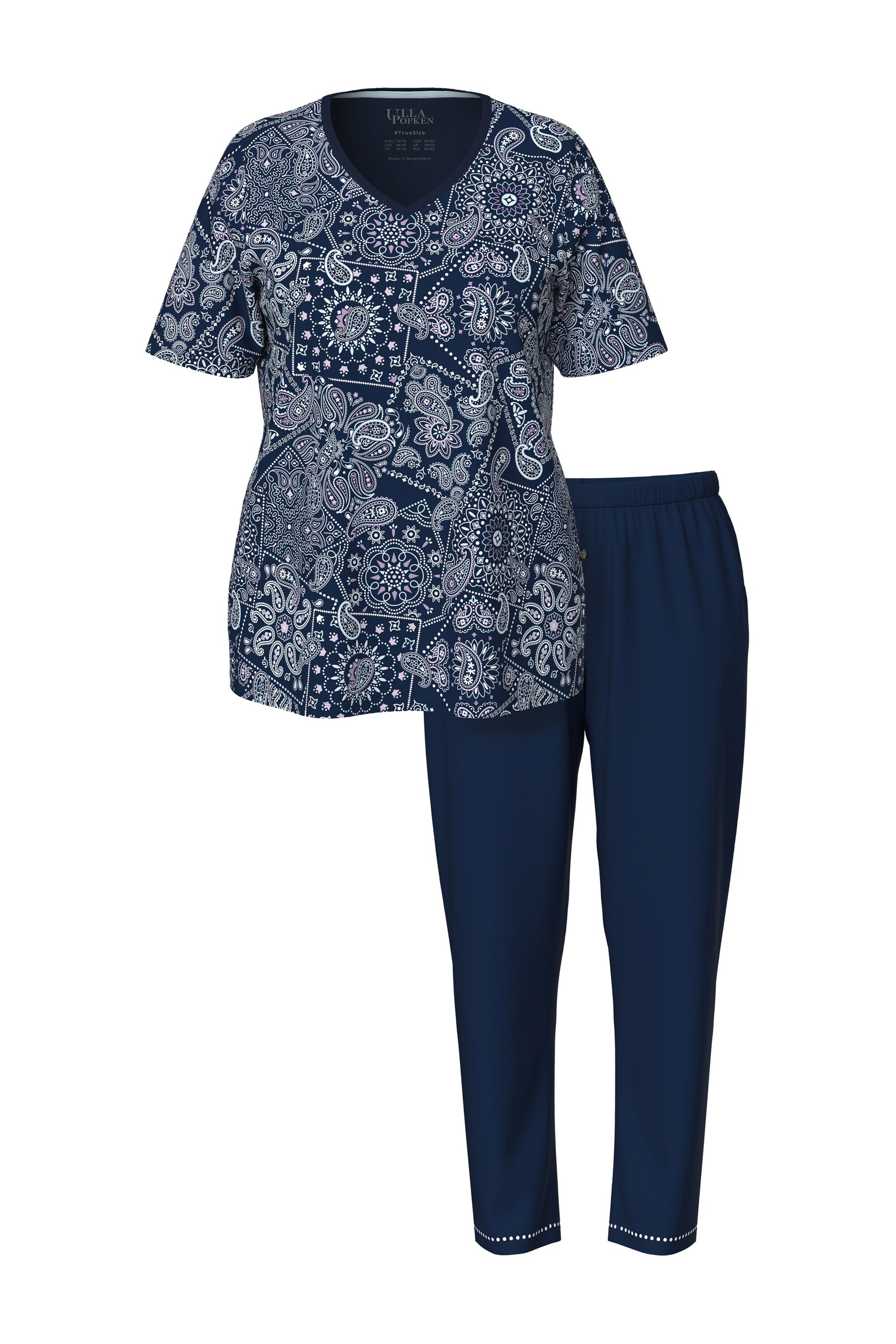 Ulla Popken Pyjamabroek in Blauw: voorkant