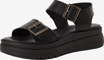 Sandales Tamaris en noir : devant