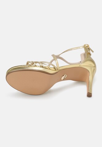 BUFFALO Strap Sandals 'SERENA BOW' in Gold