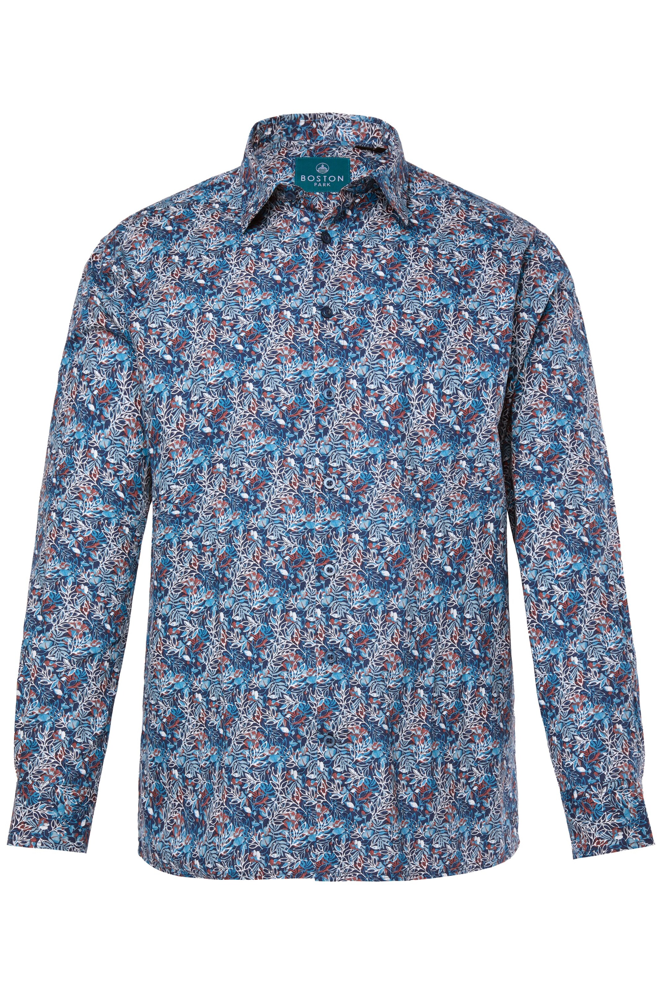 Boston Park Regular Fit Hemd in Blau: Vorderseite