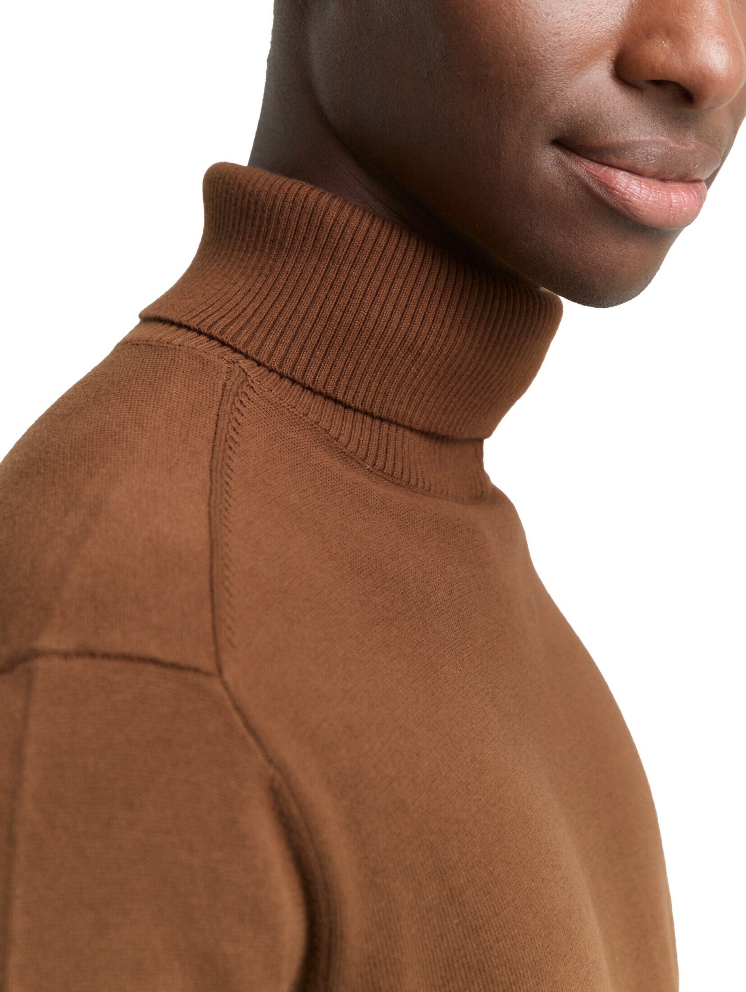 TOM TAILOR DENIM Sweater in Brown