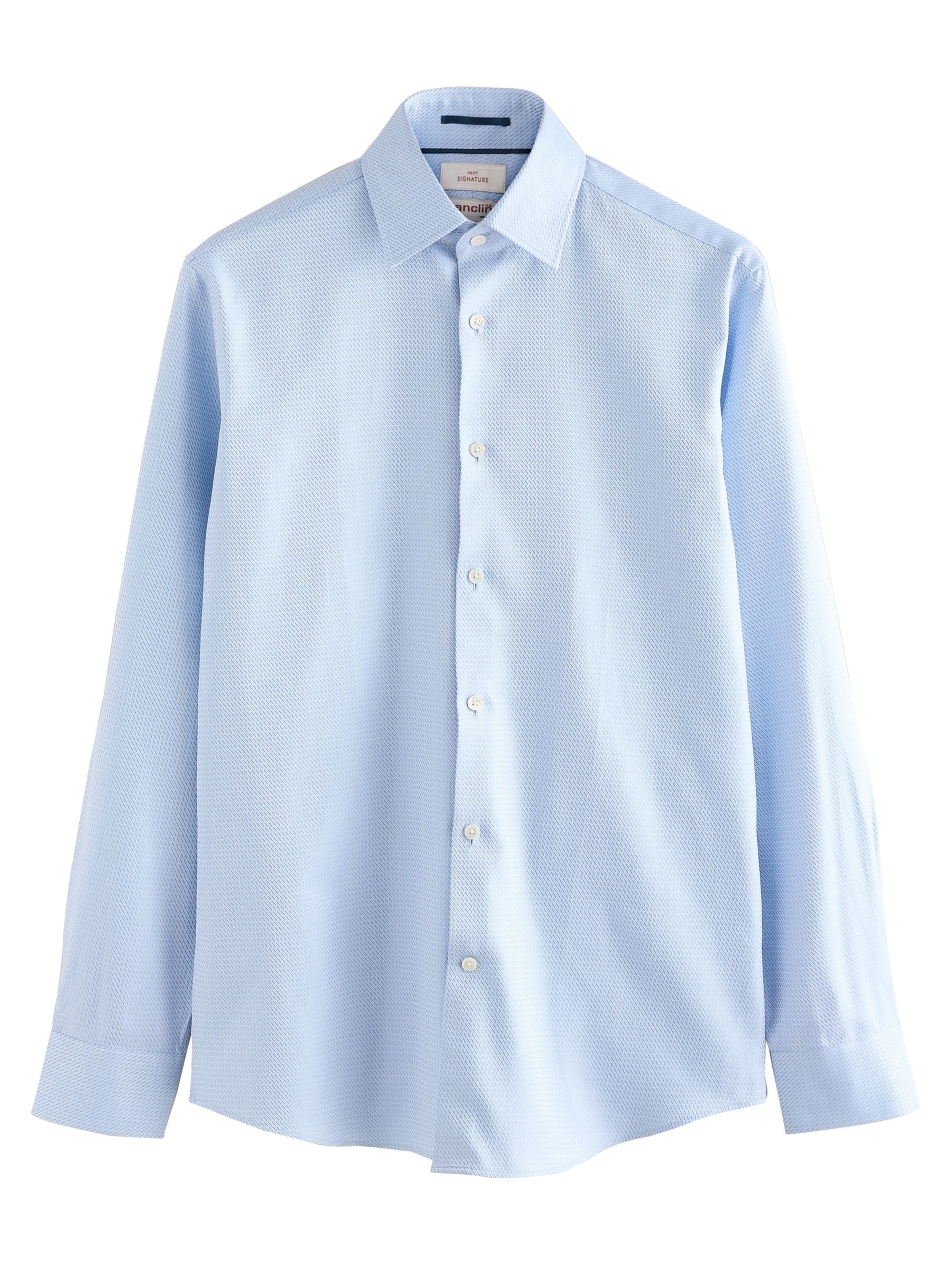 Next Слим Рубашка в Синий: спереди