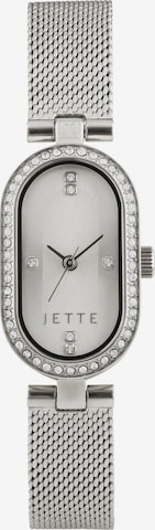 JETTE Analoguhr in Silber: Vorderseite