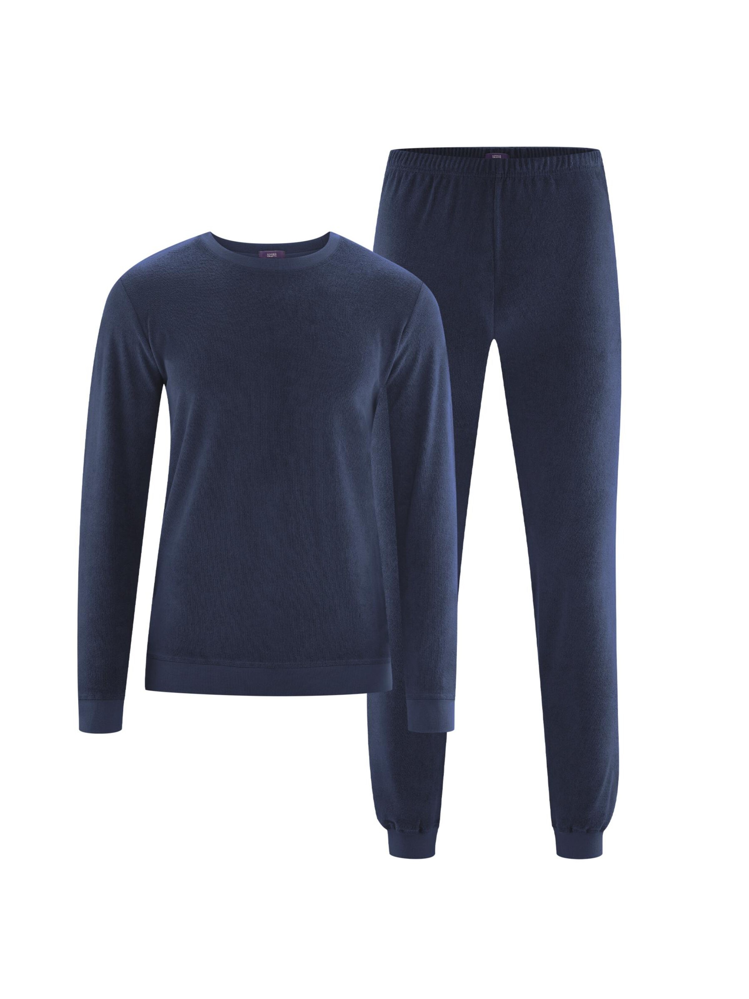 Living Crafts Long Pajamas 'BJÖRN' in Blue: front