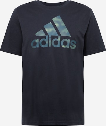 ADIDAS SPORTSWEAR Performance Shirt 'Essentials Camo Print' in Black: front