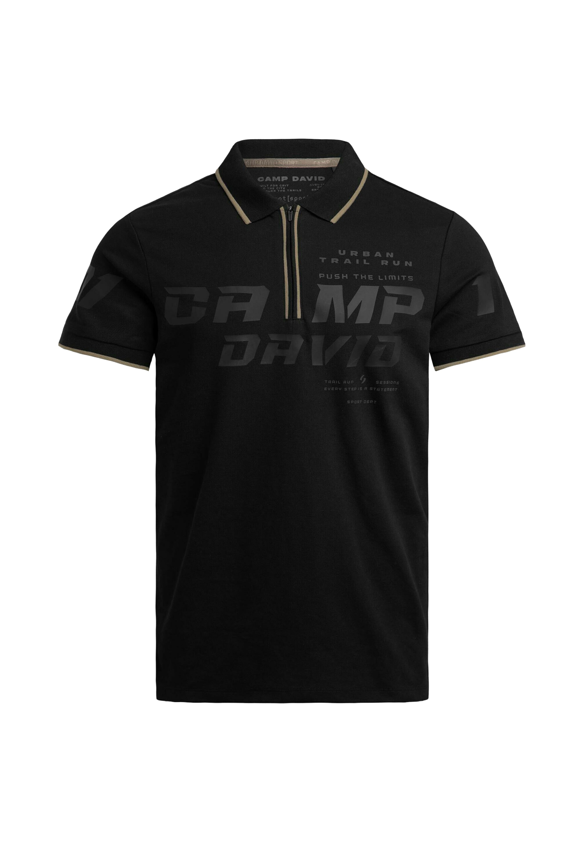 CAMP DAVID T-shirt i svart: framsida